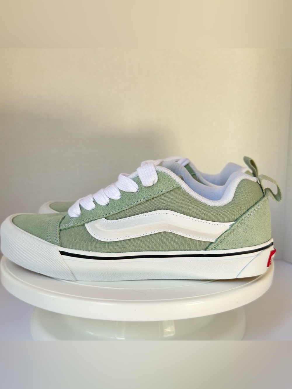 Vans Old Skool Sneakers in Sage Green and White - Picture 6 of 9